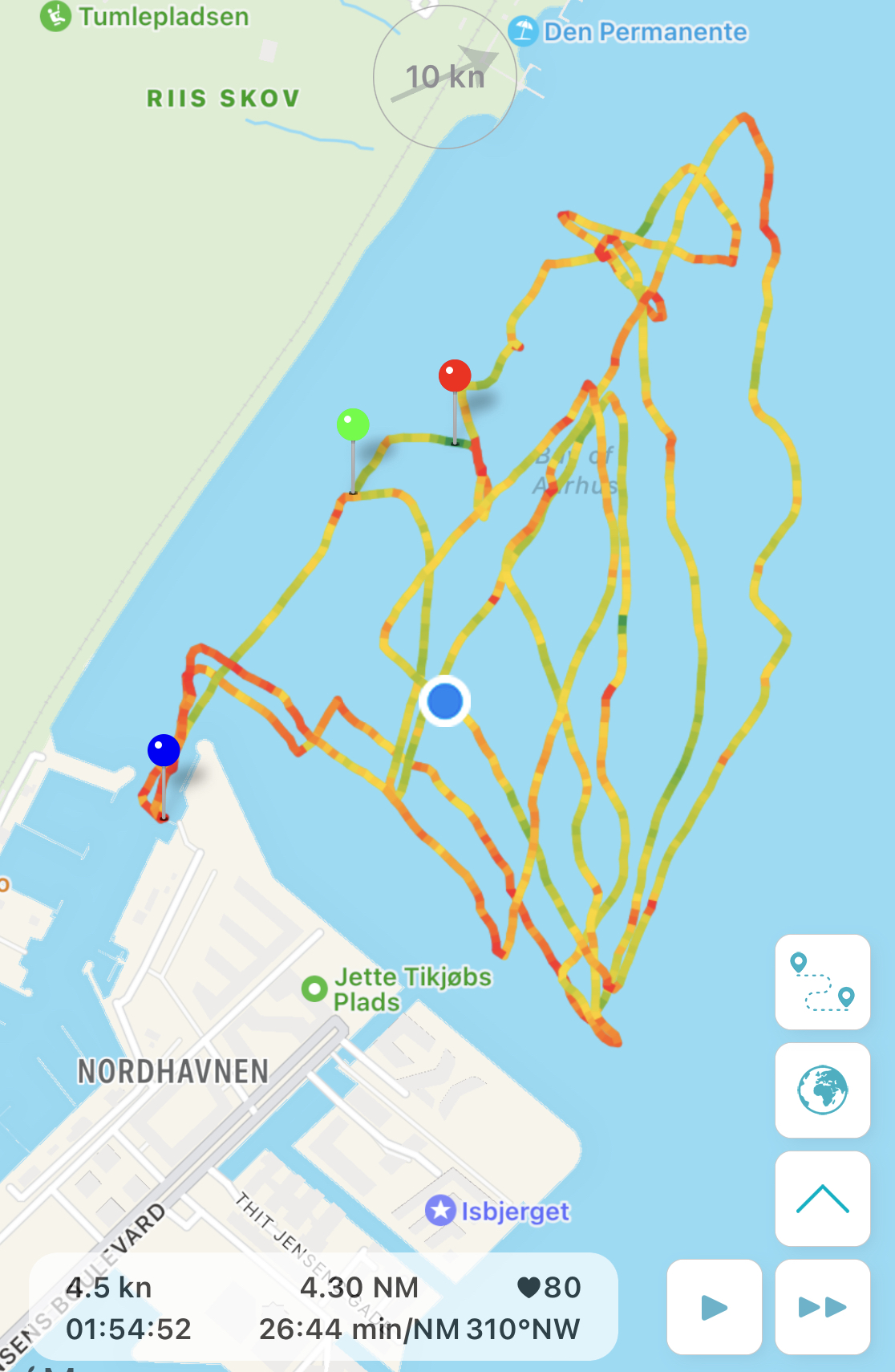 Track from sailing practice