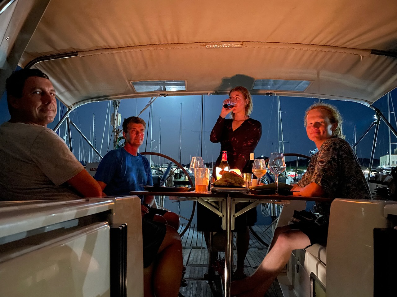 Tuna dish under the bimini