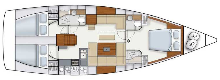Hanse 445 interior